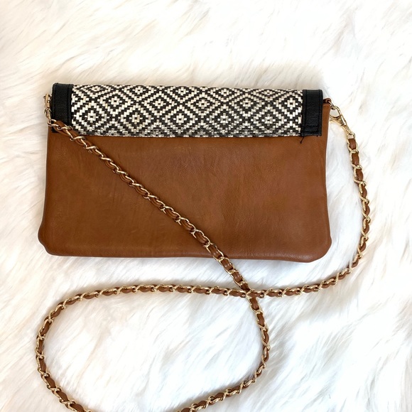 Aldo Brown Patterned Purse w/ Chain Strap - Picture 2 of 7